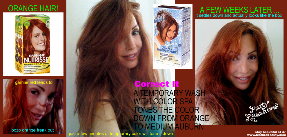 Garnier Nutrisse Nourishing Color Creme with Fruit Oil Concentrate plus Loreal ColorSpa Moisture Actif Professional